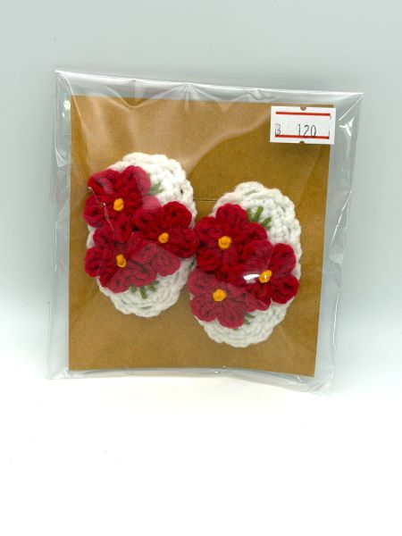 レッドフラワー ヘアピン