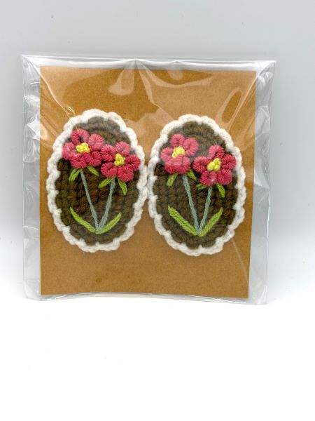 ピンクフラワー ヘアピン