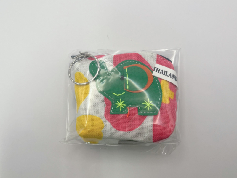 ゾウポーチ　マスコットキーホルダー(緑色)