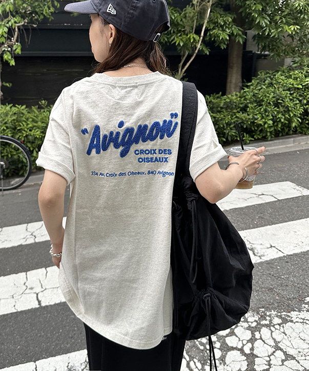 サガラバック刺繍半袖Tシャツ